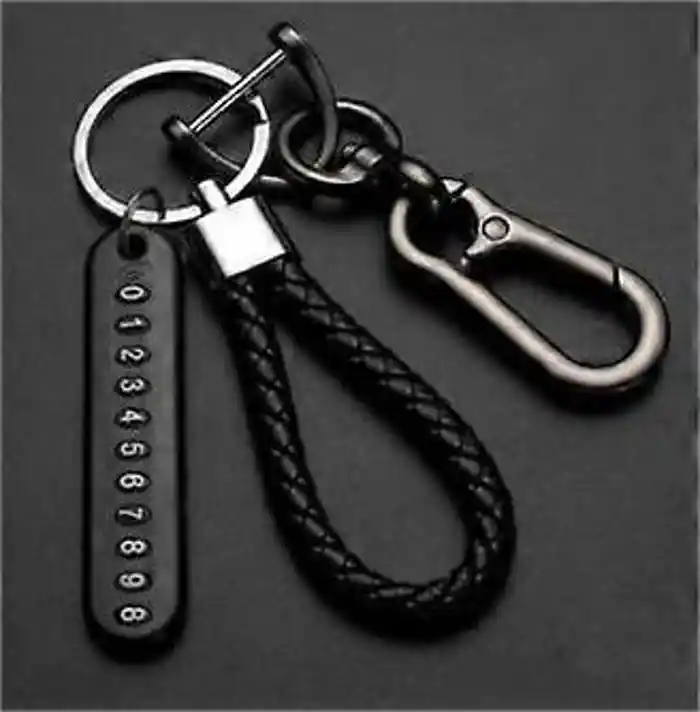 Anti-Lost Car Key Pendant Split Rings Keychain Phone Number Key Ring Keychain for Car and Motorbike